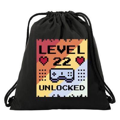 Level 22 Unlocked Birthday Drawstring Bag