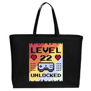 Level 22 Unlocked Birthday Cotton Canvas Jumbo Tote