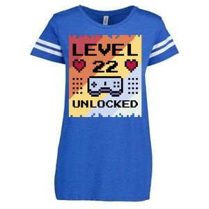 Level 22 Unlocked Birthday Enza Ladies Jersey Football T-Shirt