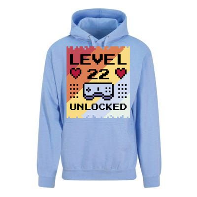 Level 22 Unlocked Birthday Unisex Surf Hoodie