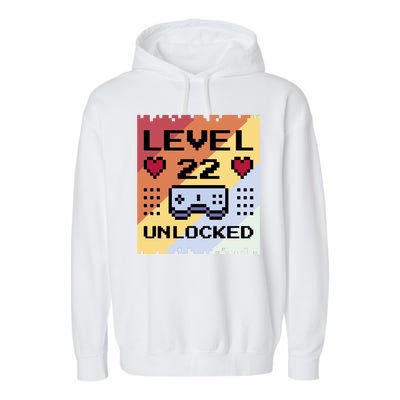 Level 22 Unlocked Birthday Garment-Dyed Fleece Hoodie