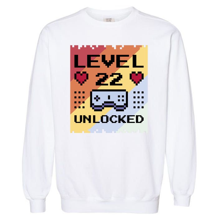 Level 22 Unlocked Birthday Garment-Dyed Sweatshirt