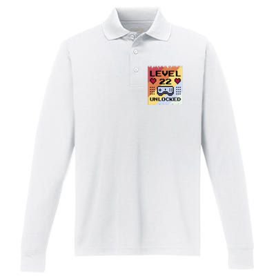 Level 22 Unlocked Birthday Performance Long Sleeve Polo