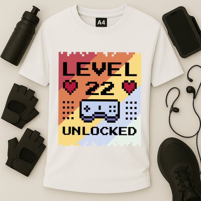 Level 22 Unlocked Birthday Cooling Performance Crew T-Shirt