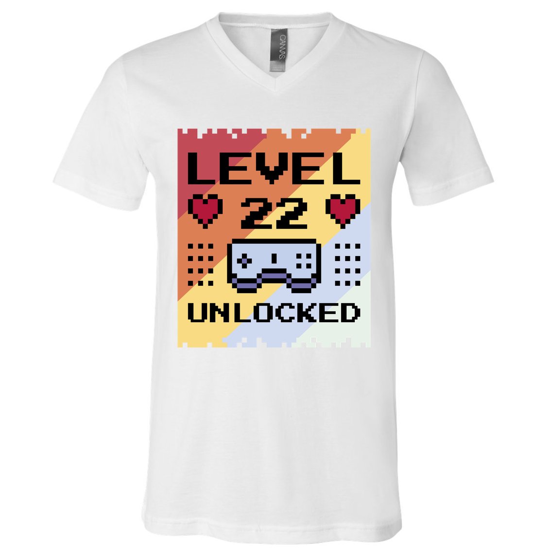 Level 22 Unlocked Birthday V-Neck T-Shirt