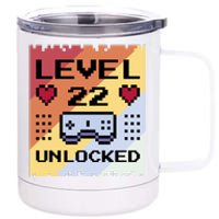 Level 22 Unlocked Birthday 12 oz Stainless Steel Tumbler Cup