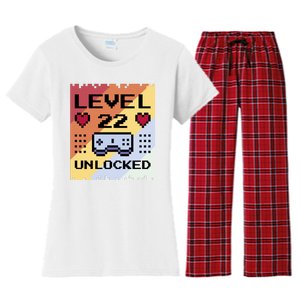 Level 22 Unlocked Birthday Women's Flannel Pajama Set