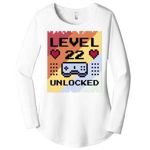 Level 22 Unlocked Birthday Women's Perfect Tri Tunic Long Sleeve Shirt