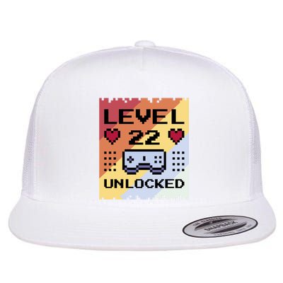 Level 22 Unlocked Birthday Flat Bill Trucker Hat