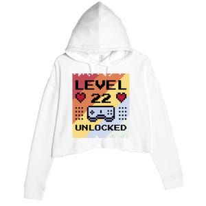 Level 22 Unlocked Birthday Crop Fleece Hoodie