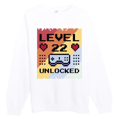 Level 22 Unlocked Birthday Premium Crewneck Sweatshirt