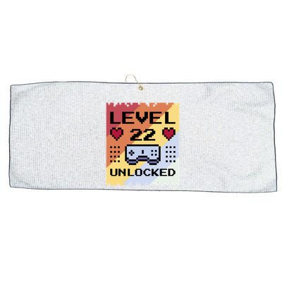 Level 22 Unlocked Birthday Large Microfiber Waffle Golf Towel