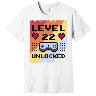 Level 22 Unlocked Birthday Premium T-Shirt