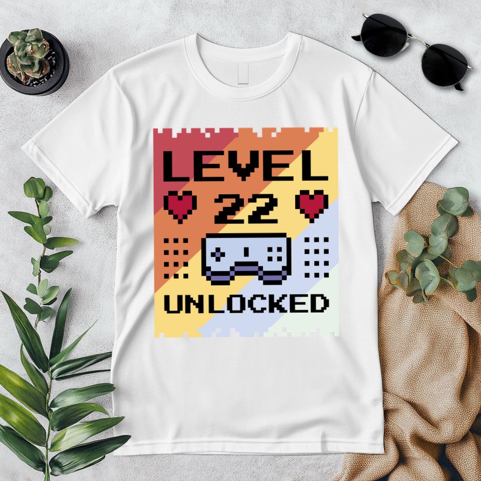 Level 22 Unlocked Birthday Premium T-Shirt