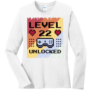 Level 22 Unlocked Birthday Ladies Long Sleeve Shirt