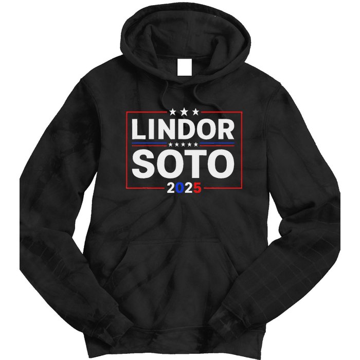 Lindor 25 Vintage Mets Name Political Meme Baseballs Tie Dye Hoodie