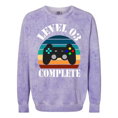 Level 3 Complete Retro Vintage/ 3rd Anniversary Gift/ 3rd Birthday Gift Level3 Colorblast Crewneck Sweatshirt