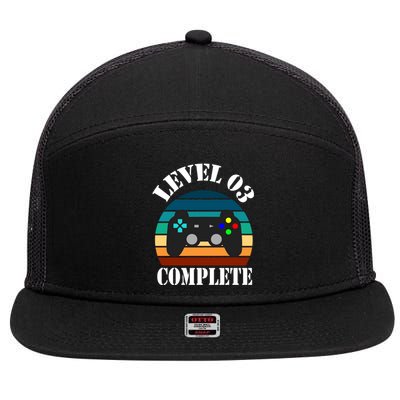 Level 3 Complete Retro Vintage/ 3rd Anniversary Gift/ 3rd Birthday Gift Level3 7 Panel Mesh Trucker Snapback Hat