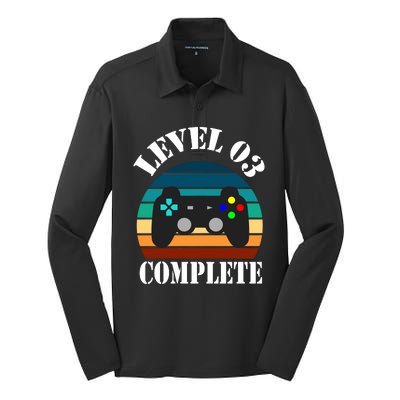 Level 3 Complete Retro Vintage/ 3rd Anniversary Gift/ 3rd Birthday Gift Level3 Silk Touch Performance Long Sleeve Polo