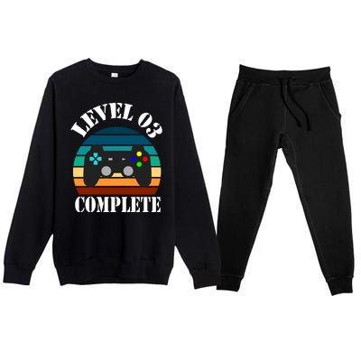 Level 3 Complete Retro Vintage/ 3rd Anniversary Gift/ 3rd Birthday Gift Level3 Premium Crewneck Sweatsuit Set