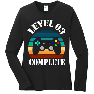 Level 3 Complete Retro Vintage/ 3rd Anniversary Gift/ 3rd Birthday Gift Level3 Ladies Long Sleeve Shirt