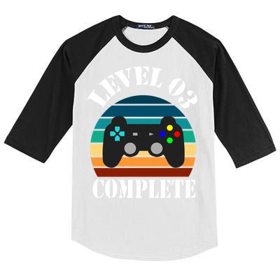 Level 3 Complete Retro Vintage/ 3rd Anniversary Gift/ 3rd Birthday Gift Level3 Kids Colorblock Raglan Jersey