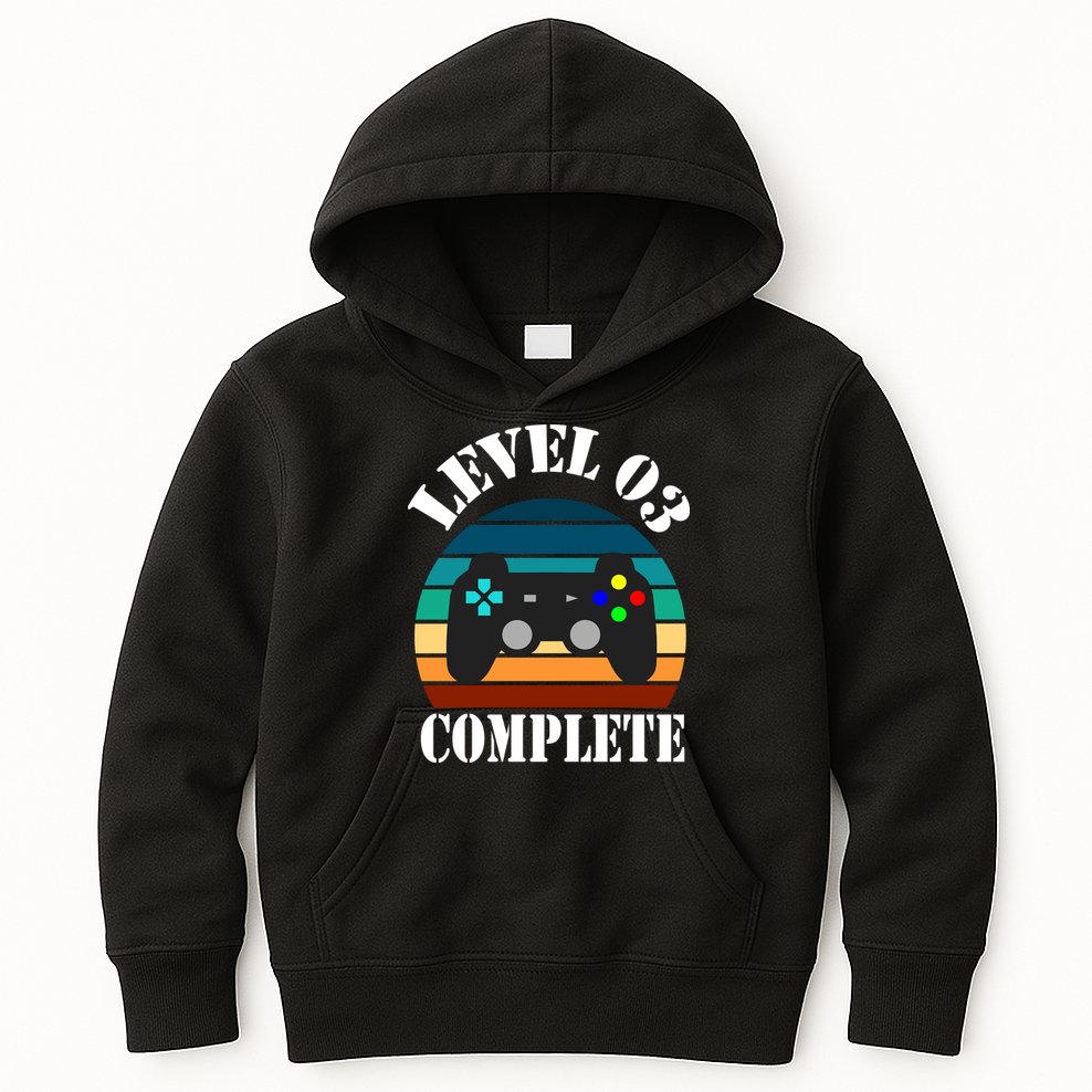 Level 3 Complete Retro Vintage/ 3rd Anniversary Gift/ 3rd Birthday Gift Level3 Kids Hoodie