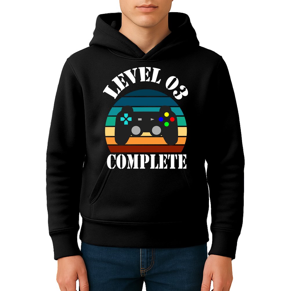 Level 3 Complete Retro Vintage/ 3rd Anniversary Gift/ 3rd Birthday Gift Level3 Kids Hoodie