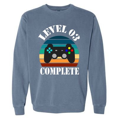 Level 3 Complete Retro Vintage/ 3rd Anniversary Gift/ 3rd Birthday Gift Level3 Garment-Dyed Sweatshirt