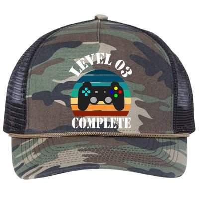 Level 3 Complete Retro Vintage/ 3rd Anniversary Gift/ 3rd Birthday Gift Level3 Retro Rope Trucker Hat Cap