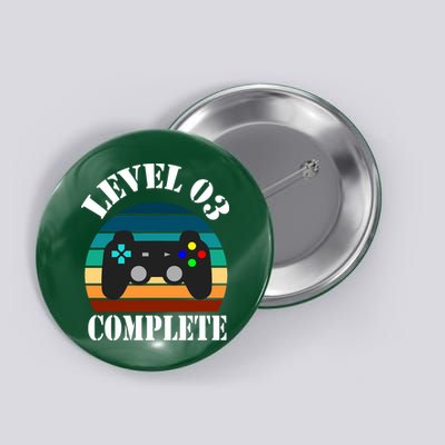 Level 3 Complete Retro Vintage/ 3rd Anniversary Gift/ 3rd Birthday Gift Level3 Button