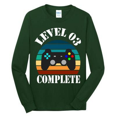Level 3 Complete Retro Vintage/ 3rd Anniversary Gift/ 3rd Birthday Gift Level3 Tall Long Sleeve T-Shirt