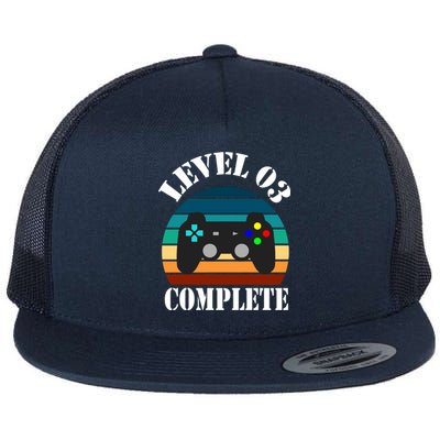 Level 3 Complete Retro Vintage/ 3rd Anniversary Gift/ 3rd Birthday Gift Level3 Flat Bill Trucker Hat