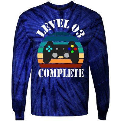 Level 3 Complete Retro Vintage/ 3rd Anniversary Gift/ 3rd Birthday Gift Level3 Tie-Dye Long Sleeve Shirt