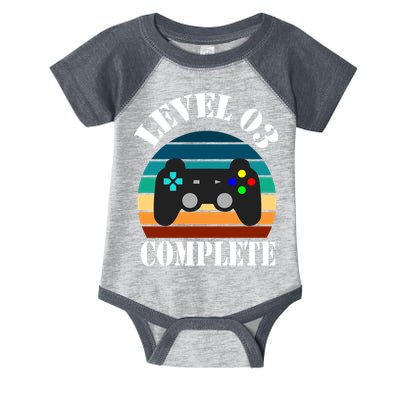 Level 3 Complete Retro Vintage/ 3rd Anniversary Gift/ 3rd Birthday Gift Level3 Infant Baby Jersey Bodysuit