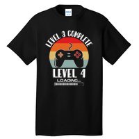 Level 3 Complete Level 4 Loading Vintage Birthday Video Game Tall T-Shirt