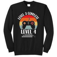 Level 3 Complete Level 4 Loading Vintage Birthday Video Game Tall Sweatshirt