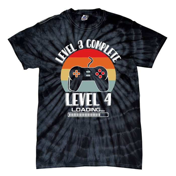 Level 3 Complete Level 4 Loading Vintage Birthday Video Game Tie-Dye T-Shirt