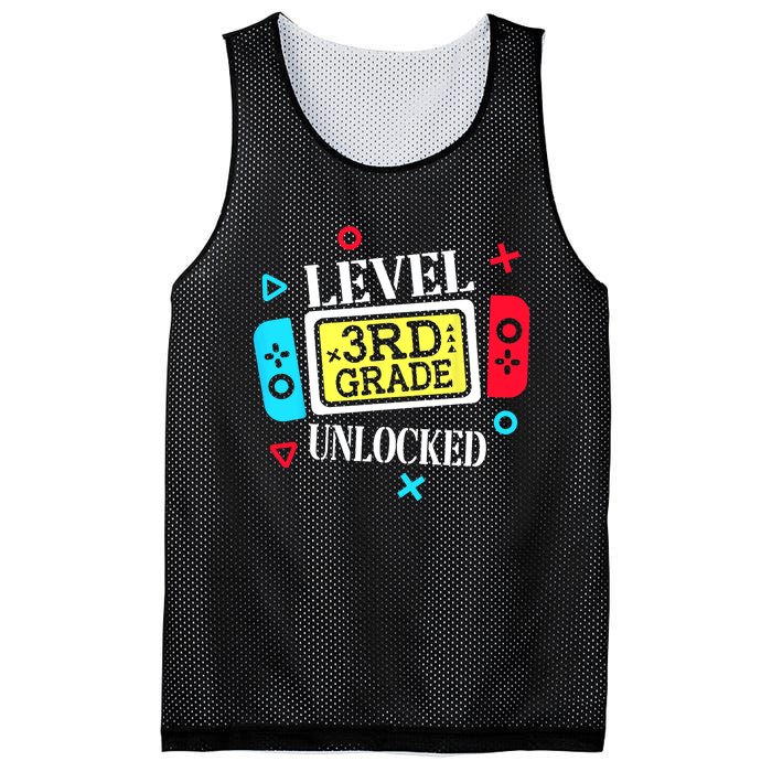 Level 3rd Grade Unlocked Third Back To School Gamer Boy Girl Mesh Reversible Basketball Jersey Tank