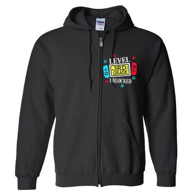 Level 3rd Grade Unlocked Third Back To School Gamer Boy Girl Full Zip Hoodie