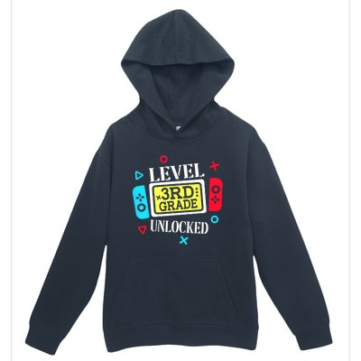 Level 3rd Grade Unlocked Third Back To School Gamer Boy Girl Urban Pullover Hoodie