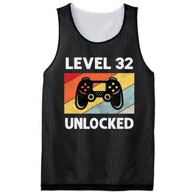 Level 32 Unlocked Turning 32 Years Old Mesh Reversible Basketball Jersey Tank