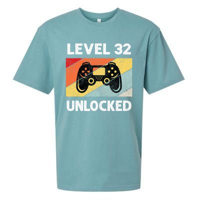 Level 32 Unlocked Turning 32 Years Old Sueded Cloud Jersey T-Shirt