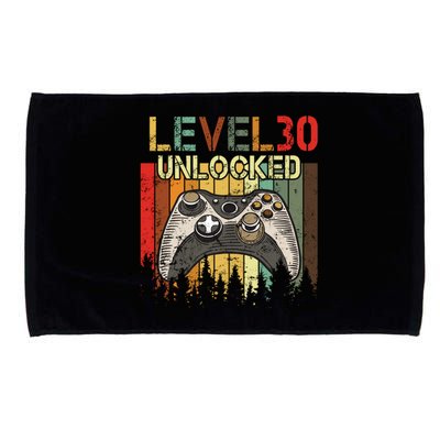 Level 30 Unlocked Video Game 30th Birthday Microfiber Hand Towel