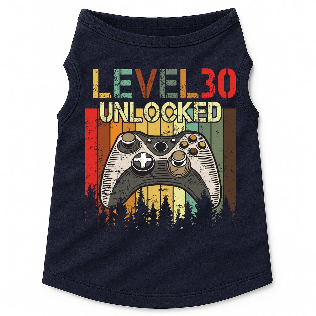 Level 30 Unlocked Video Game 30th Birthday Doggie Tank