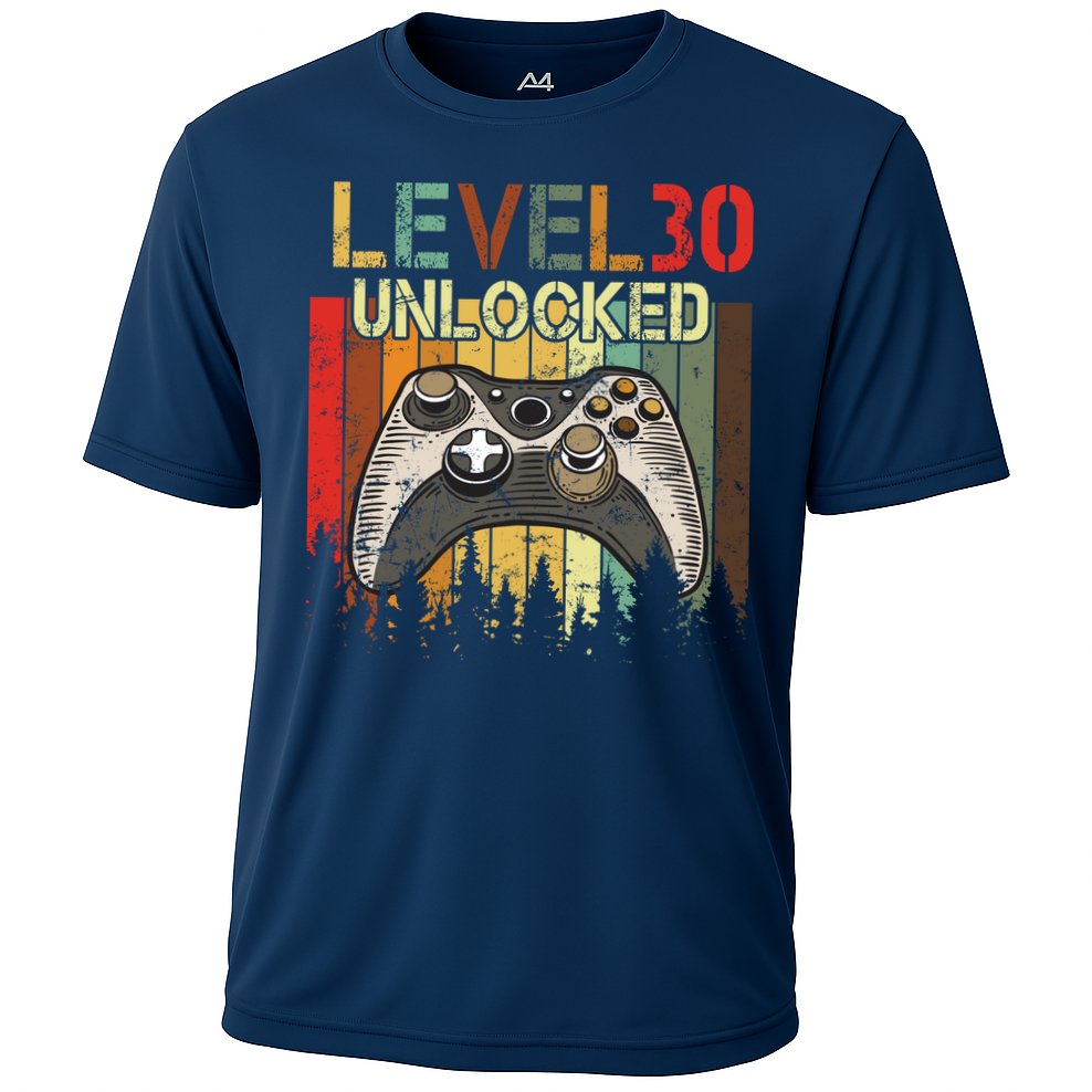 Level 30 Unlocked Video Game 30th Birthday Cooling Performance Crew T-Shirt