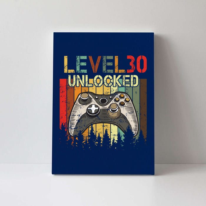 Level 30 Unlocked Video Game 30th Birthday Canvas