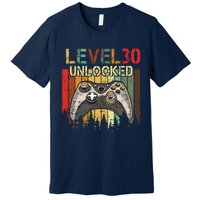 Level 30 Unlocked Video Game 30th Birthday Premium T-Shirt