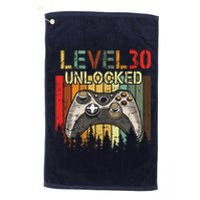 Level 30 Unlocked Video Game 30th Birthday Platinum Collection Golf Towel