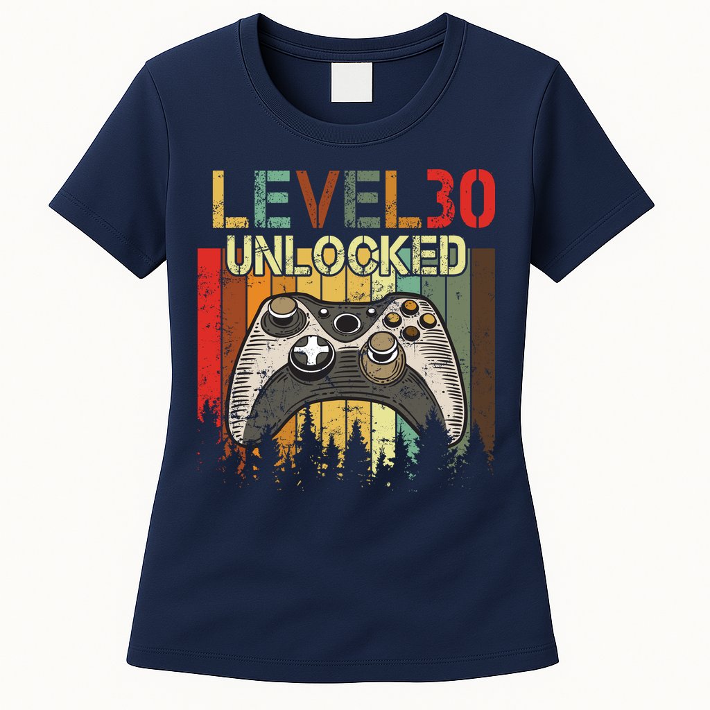 Level 30 Unlocked Video Game 30th Birthday Womens T-Shirt